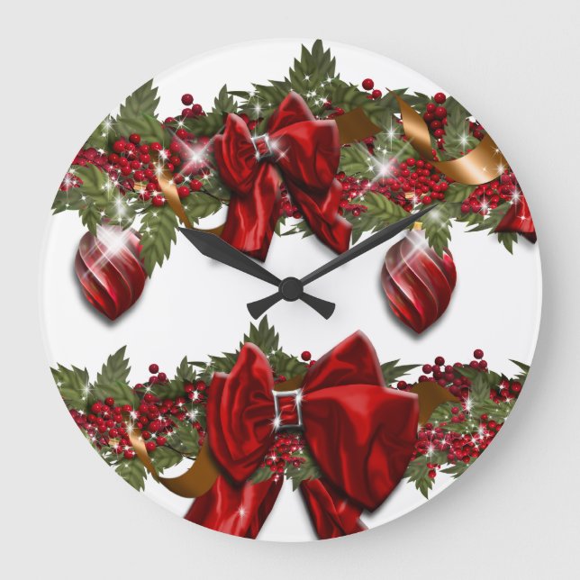 Elegant Christmas wall clock PERSONALIZE (Front)