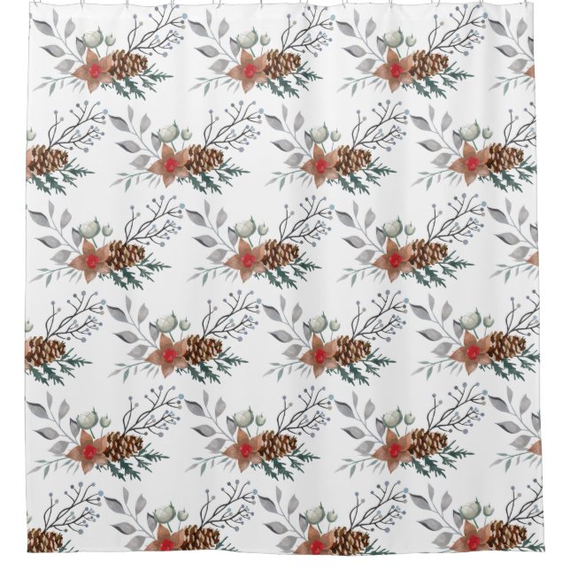 Elegant Christmas Watercolor Holiday Rustic (Front)