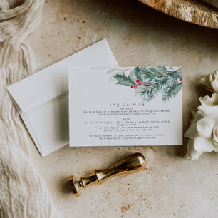 Elegant Christmas Wedding Details Card