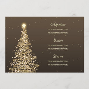 Elegant Christmas Wedding Menu Gold