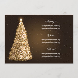 Elegant Christmas Wedding Menu Gold