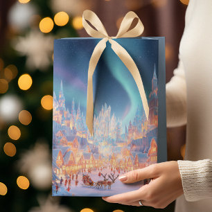 Elegant Christmas Whimsical Village   Gift Bag