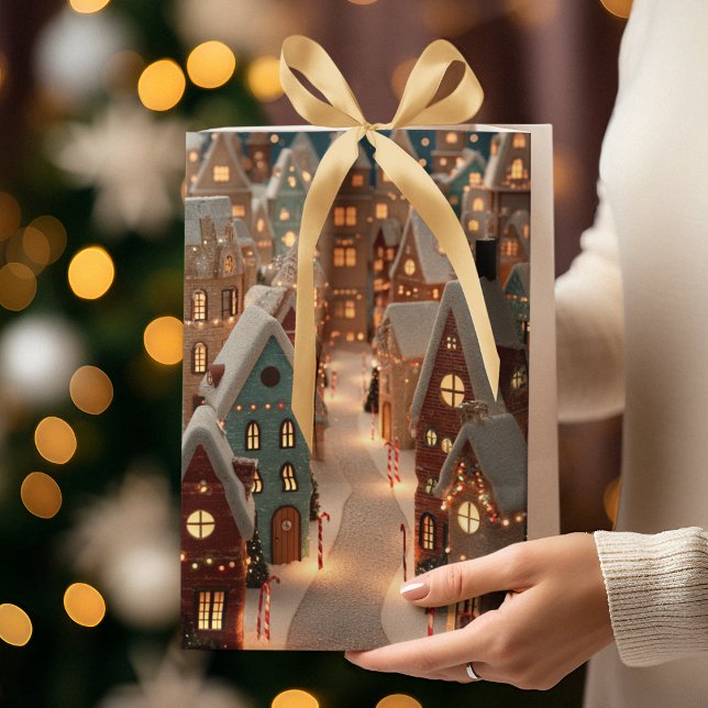 Elegant Christmas Whimsical Village | Gift Bag (Creator Uploaded)
