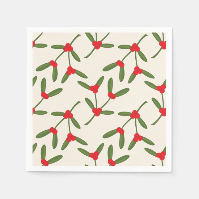 Elegant Christmas Winter Berries Holiday Napkin (Front)