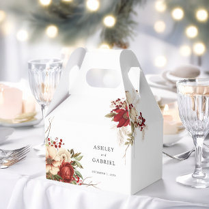 Elegant Christmas Winter Floral Favor Box