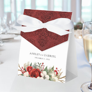 Elegant Christmas Winter Floral Favor Box