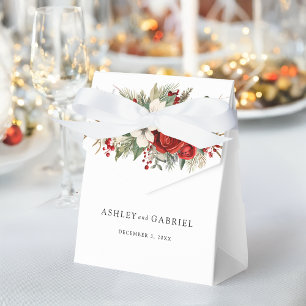 Elegant Christmas Winter Floral Favor Box