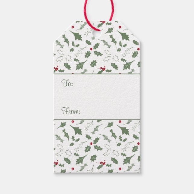 Elegant Christmas Winter Holly Address Label (Front)