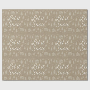 Elegant Christmas Winter Scene Cozy Village Snow Wrapping Paper