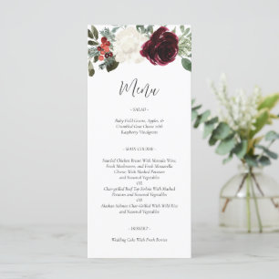 Elegant Christmas Winter Wedding Menu