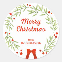 Elegant Christmas wreath and stars