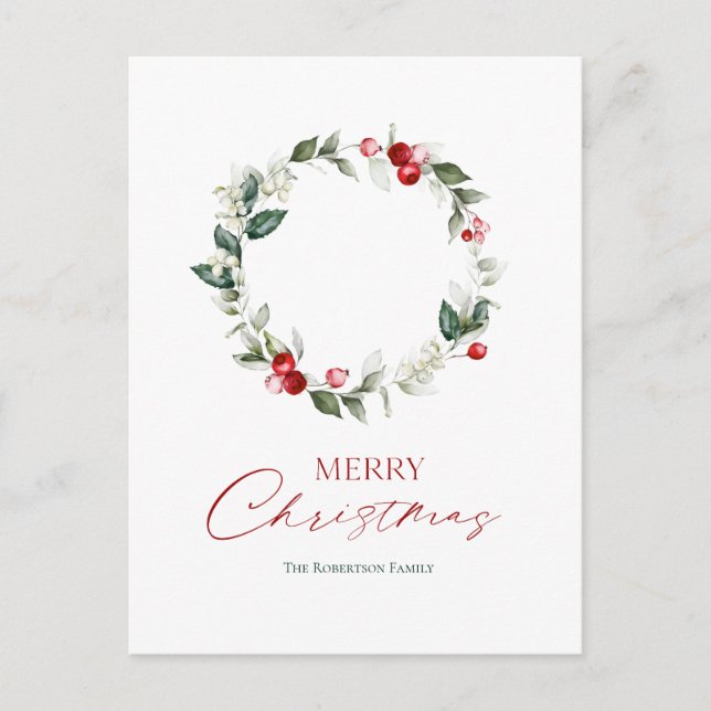 Elegant Christmas Wreath Card (Front)