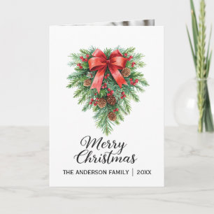 Elegant Christmas Wreath Holiday Card