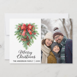 Elegant Christmas Wreath Holiday Card