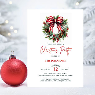 Elegant Christmas Wreath House Corporate Party Invitation