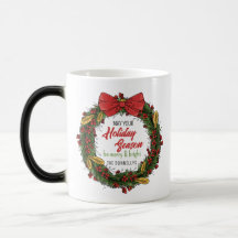 Elegant Christmas Wreath Personalize Mug