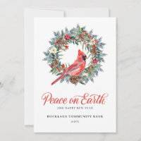 Elegant Christmas Wreath Red Cardinal Corporate 