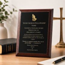 Elegant Church Member Gold Prayer Hands Award