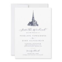 Elegant Church Save the Weekend Wedding 