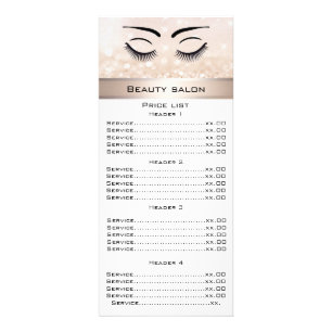 Elégant cils & épilation de sourcils carte menu