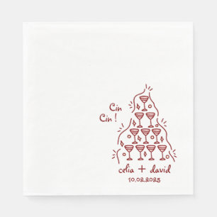Elegant Cin Cin Italian Wedding  Napkin