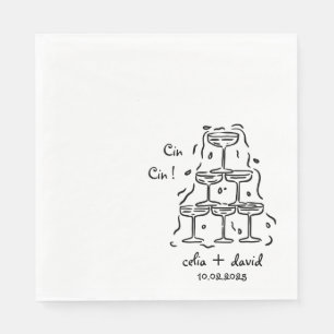 Elegant Cin Cin Italian Wedding Party Napkin