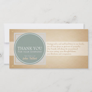Elegant Circle Square Tags Sympathy Thank you P Card
