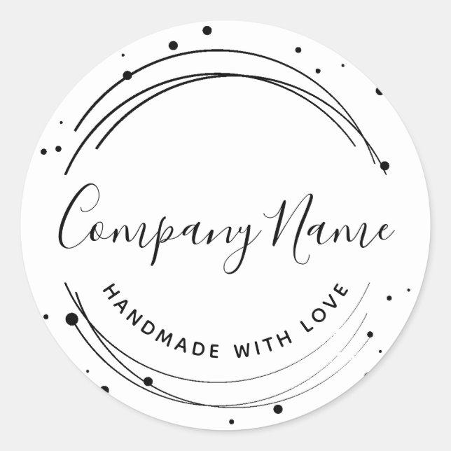 Elegant Circular Personalized Business Logo Classic Round Sticker (Front)