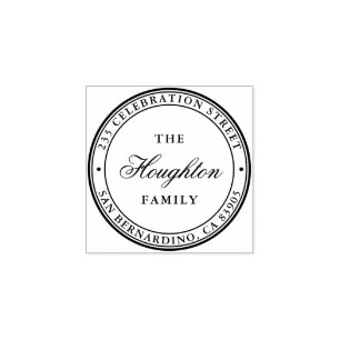 Elegant Circular Return Address Rubber Stamp