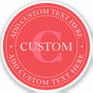 Elegant Circular Text Template Editable Red White