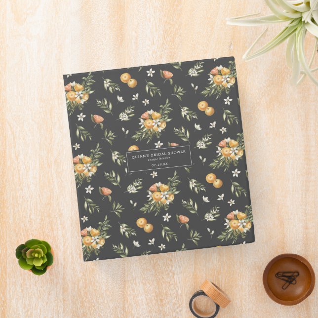 Elegant Citrus Botanical | Bridal Shower Recipe Binder (In Situ)