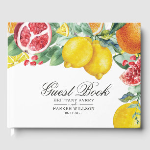 Elegant Citrus Botanical Wedding Guest Book