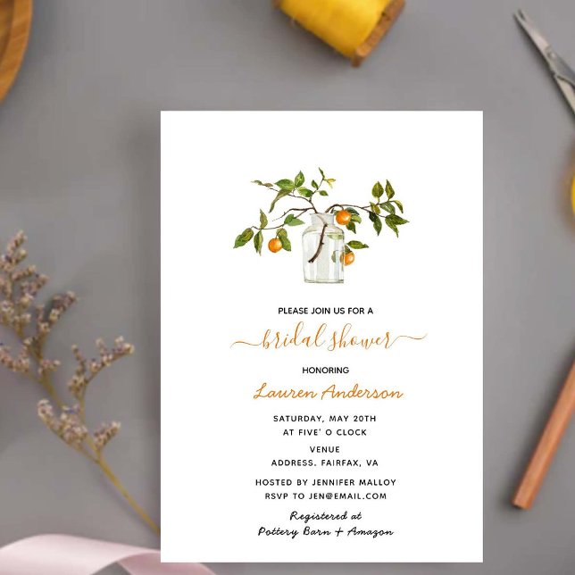 Elegant Citrus Bridal Shower invitation (Creator Uploaded)