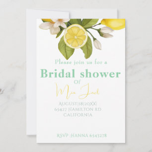 elegant citrus Bridal shower  Invitation