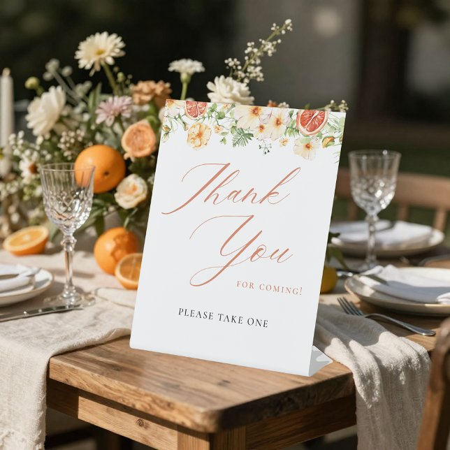 Elegant Citrus Floral Bridal Shower Favour Sign (Creator Uploaded)