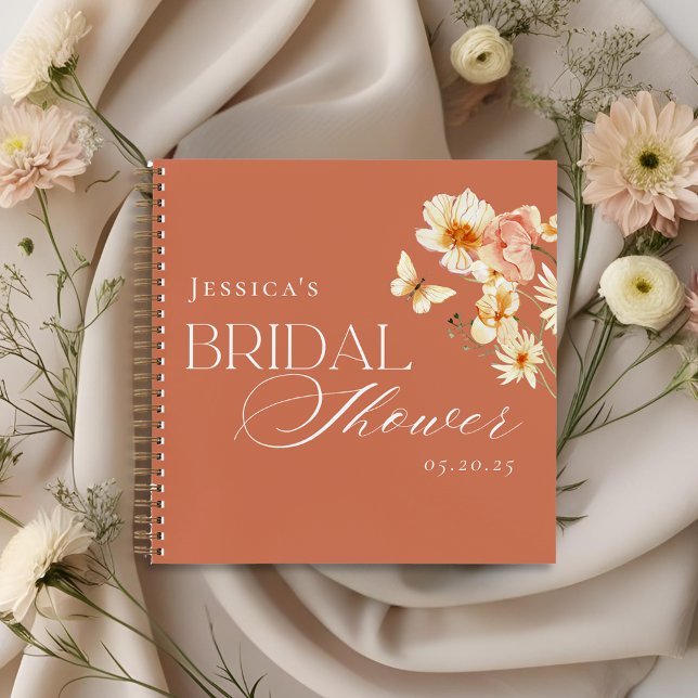 Elegant Citrus Floral Bridal Shower Guest Notebook (Creator Uploaded)