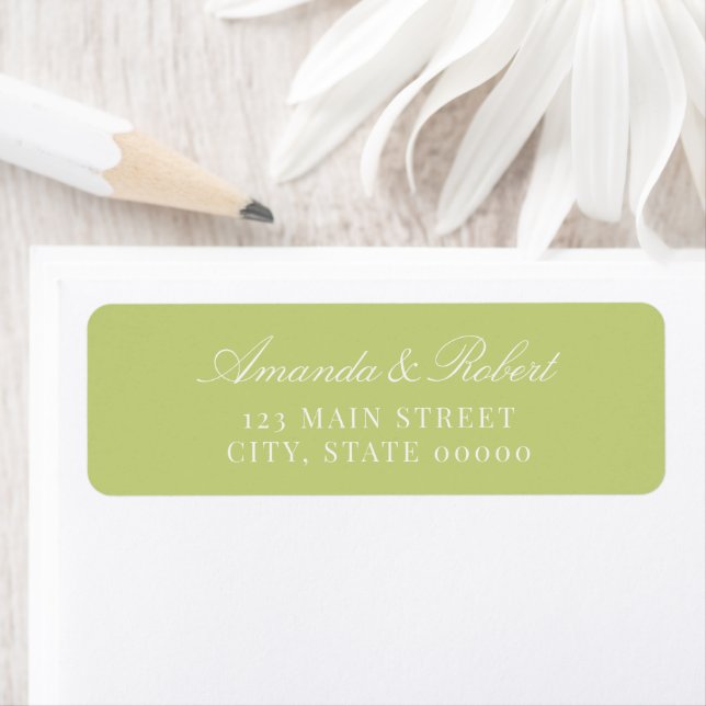 Elegant Citrus Green Wedding Return Address (Insitu)