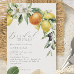 Elegant Citrus Lemon Orange Bridal Shower Invitation<br><div class="desc">An elegant modern invitation for your Mediterranean themed bridal brunch or bridal shower. The design features a watercolor swag of lemon, orange and olive branches. Personalize with all of your important details include bride name, date, time, location, RSVP and registry information. This invitation would be great for a garden party...</div>