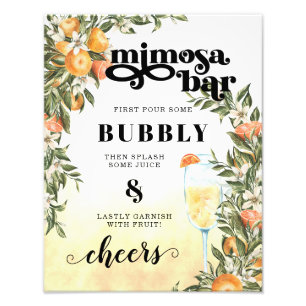 Elegant Citrus   Mimosa Drink Sign