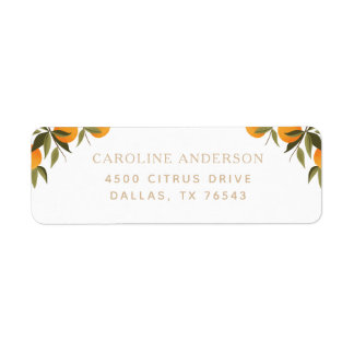 Élégant Citrus Orange Branch Adresse de retour Lab