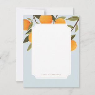 Elegant Citrus Orange Personalized Stationery Card