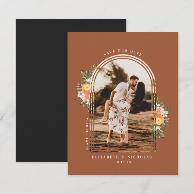 Elegant Citrus Orchard | Boho Save the Date (Front/Back)