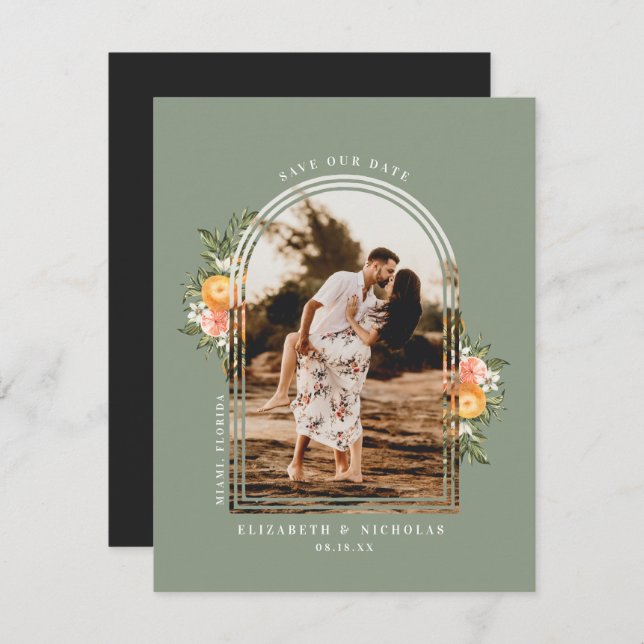 Elegant Citrus Orchard | Boho Save the Date (Front/Back)