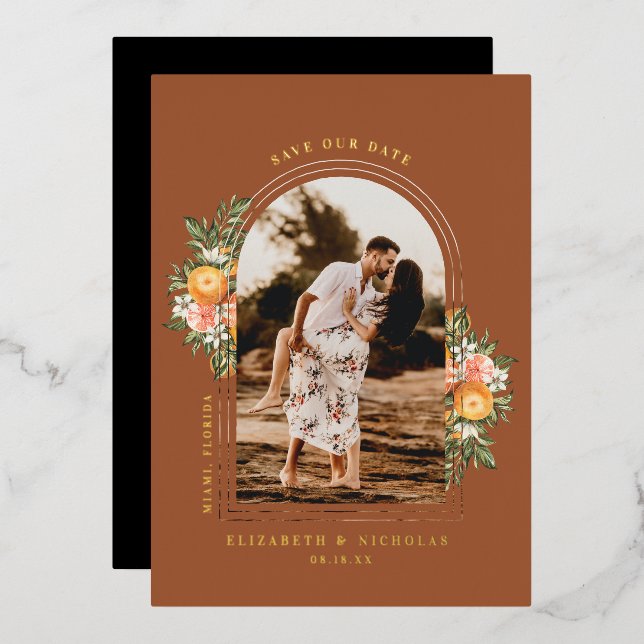 Elegant Citrus Orchard | Boho Save the Date Photo (Front/Back)
