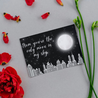 elegant city moon personalized photo mother's day card
