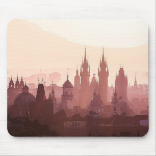 Elegant City of Prague Acrylic Artwork Mouse Pad