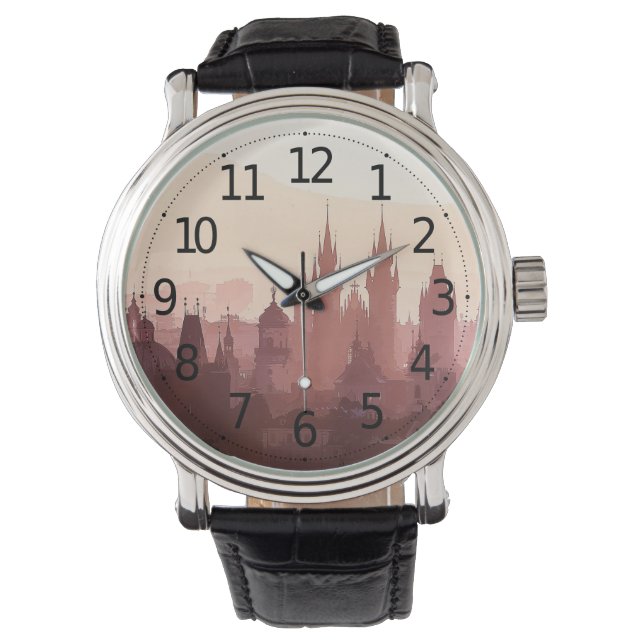 Elegant City of Prague Acrylic Artwork | Watch (Front)