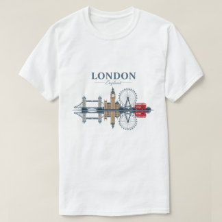 Elegant Cityscape Design Minimalist London Skyline T-Shirt