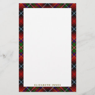 Elegant Clan Innes Tartan Plaid Stationery