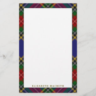 Elegant Clan MacBeth Tartan Plaid Stationery